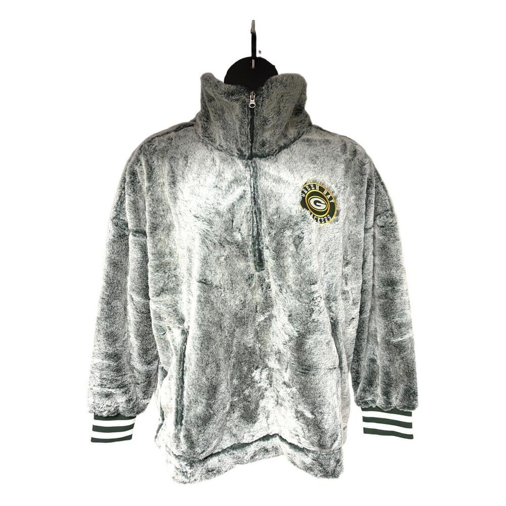 NFL Women's Frosted Sherpa Pullover w/ Rib Knit Sleeves Packers - Regular